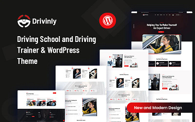 Drivinly – Driving Car School and Driving Trainer WordPress Them app branding car graphic design illustration typography vector