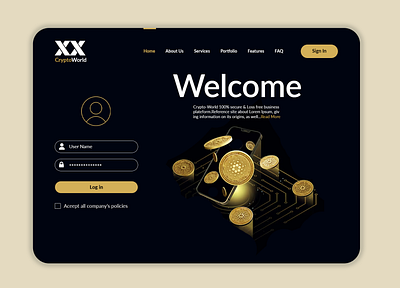 Crypto Currency Web banner Template 3d animation branding company website cryto currency currency exchange dark background digital banking graphic design logo motion graphics ui uiux design vector web banner website design website developer website presentation website template