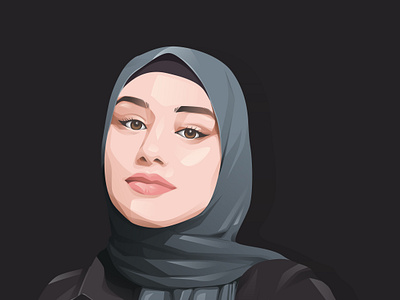 Portrait illustration 2d adobeillustrator design graphic design hijab hijabfashion illustration vector vectorillustration