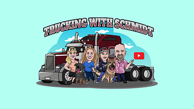 Illustration for Trucking With Schmidt graphic design illustration mascot youtube