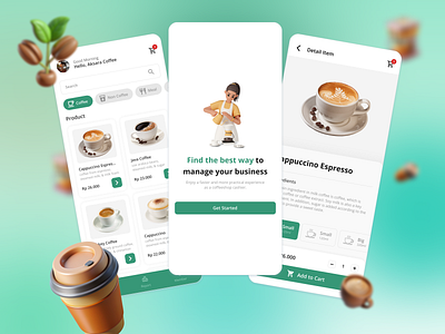 Coffee Shop App UI Design app application coffee ios mobile ui uiux ux website