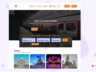 IRCTC RE-DESIGN branding graphic design irctc redesign ui uiux ux