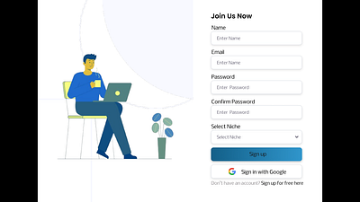 Signup page design