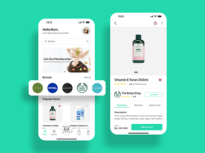 Skincare Marketplace App app apps face green marketplace skin skincare skincare marketplace skincare marketplace app ui uiux ux