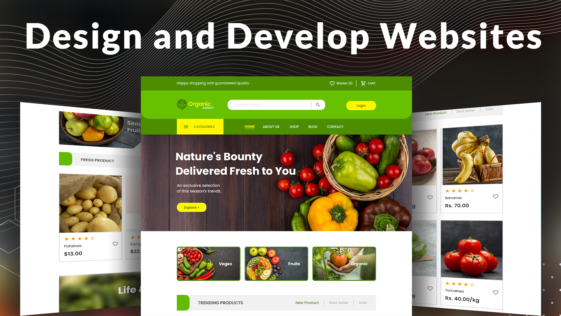 Grocery shopping website designing designing fruits fruits website green grocery shopping vegetable website vegetables web website website designing