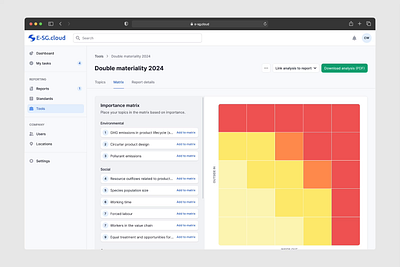 Saas company platform on ESG reporting design design systems ui user experience user interface ux visual design web web experience website