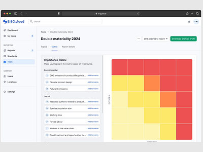 Saas company platform on ESG reporting design design systems ui user experience user interface ux visual design web web experience website