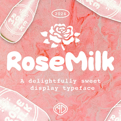 ROSEMILK - A Janky new font design display font fonts graphic design novelty typeface typography