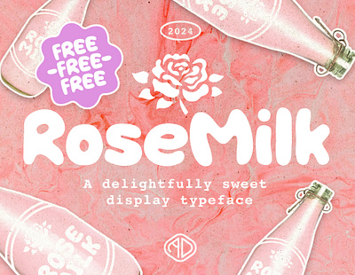 RoseMilk - A Janky new font design display typeface font fonts graphic design illustration novelty font typeface typography