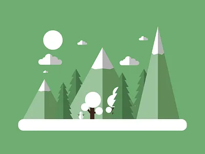 Flat Winter Wonderland design flat graphic design illustration inspiring papercut print vector winter