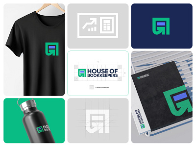 House of Bookkeepers Branding accounting logo bookkeeping branding business logo calculator house of bookkeepers logo logomark minimalist