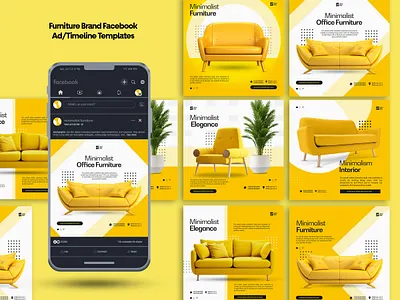 FURNITURE SOCIAL MEDIA AND INSTAGRAM POST TEMPLATE PSD branding design dribblewelcome flyer graphic design illustration socialmedial vector
