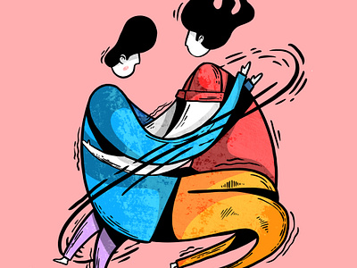 Final Romance couple hug hug illustration illustration love procreate romance