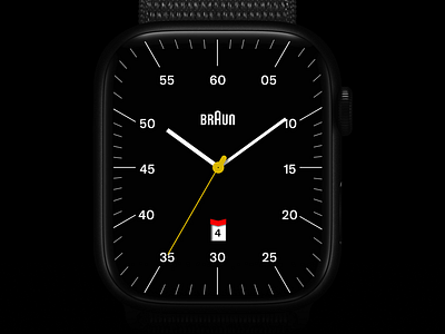 Braun Watch Face analog applewatch braun braundesign concept dark deiterrams interfacedesign minimal ui watch watchface watchui