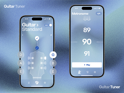 Guitar Tuner Mobile App figma figmadesign gradient guitar tuner metronome music musical app tuner ui ui design ux
