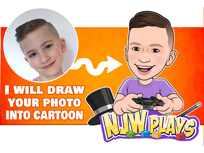 Cartoon Kid Logo Design | Cartoon Gamer Boy Portrait boy cartoon cartoon cartoon art cartoon gamer boy portrait cartoon kid design cartoon logo cartoon logo design cartoon portrait cartoon portrait logo cartooning character design digital drawing etsy fiverr graphic design happy boy icartoonall illustration logo photolamus