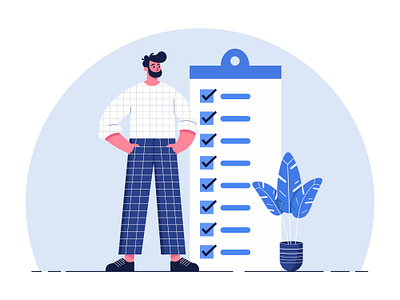 Business Checklist Illustration: Organized and Ready clean lines