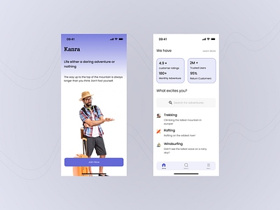 Travel App app design consulting figma freelance hire me mobile app design prototype rafting staycation travel trekking ui ui design user experience user interface ux ux design vacation windsurfing work for me