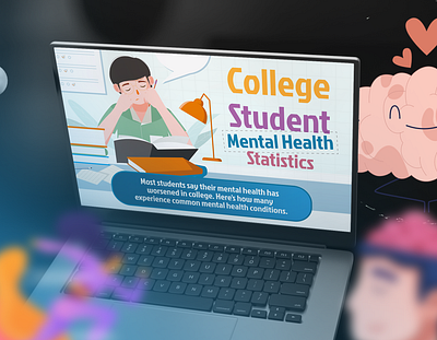 College Students Mental Health Infographic college data visualization design figma graphic design health infographic infographic design infographics mental