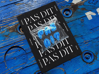 Pas dit | Poster 011 3d black blue design graphic design music plastic poster typo typo poster