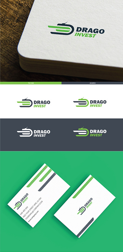 Drago Invest - Concept logo design for Investment Company brand identity branding graphic design logo mockups