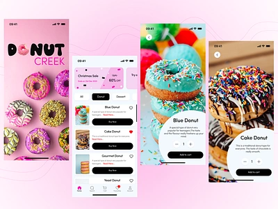 Donut App app design bakery branding consulting design donut figma food freelance hire me mobile app design prototype sale ui user experience user experience design user interface user interface design ux work for me