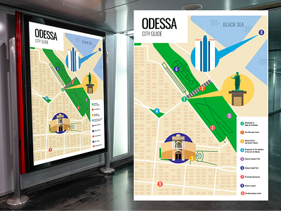 Odessa City Guide | Infographic city city guide design flat graphic design guide illustration infographic inspiring map popular place vector