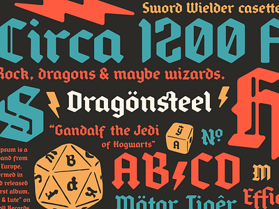 Dragönsteel blackletter font type typedesign typography