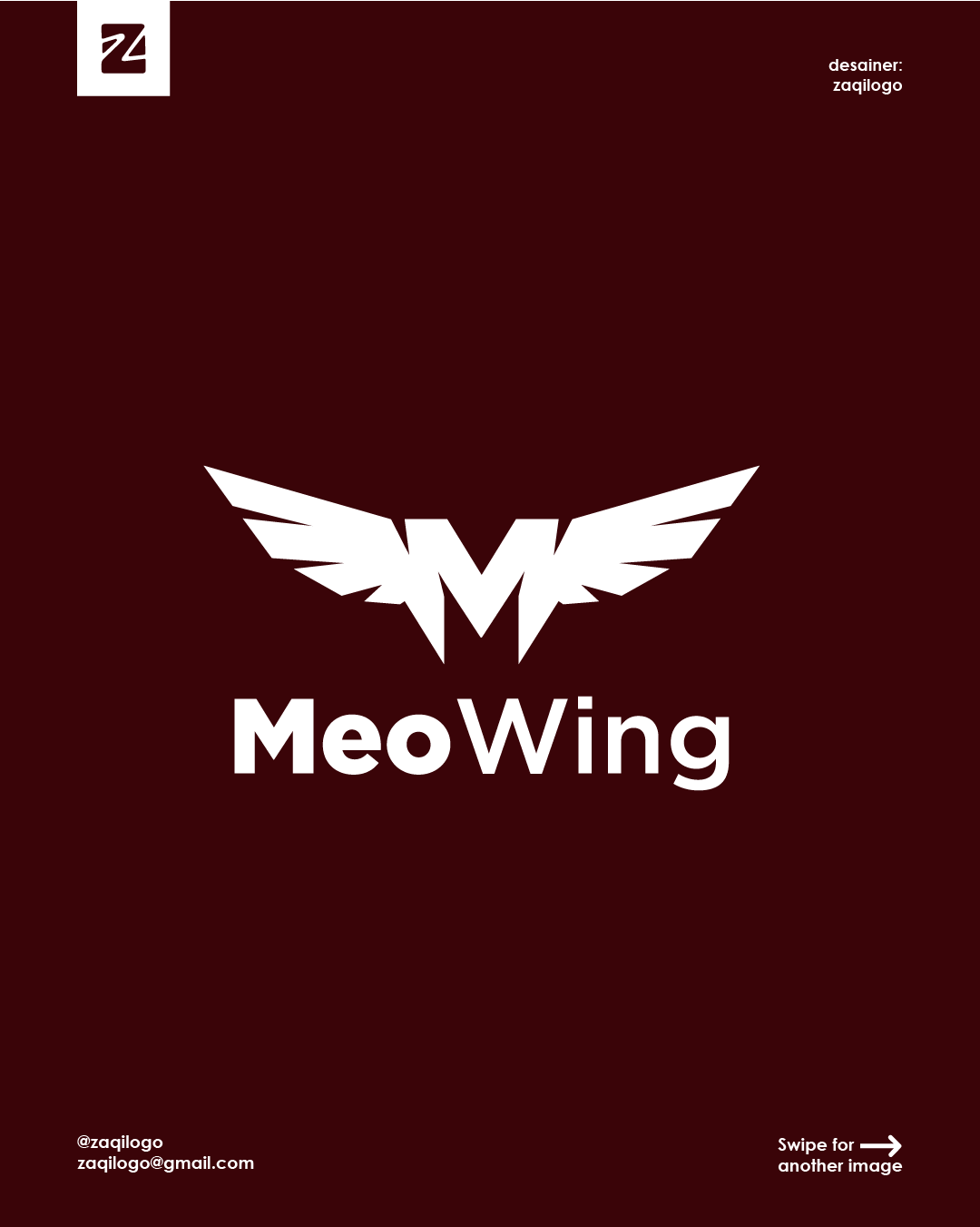 Meo Wing Logo design graphic design logo logo maker logo sayap logo type logos logotype meo meo wing logo sayap simple simple logo vector wing