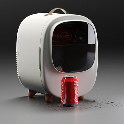 Baseus Mini Fridge with Coca Cola 3d cgi render