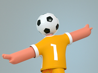 Play ball 3d blender character football illustration illustrator sports