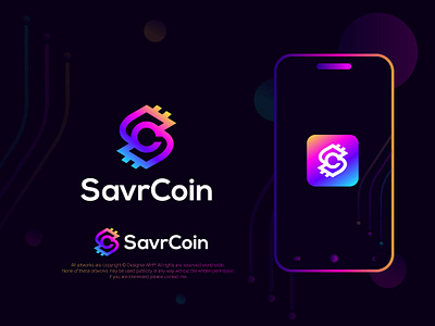 SavrCoin Logo bitcoin logo branding coin logo crypto logo graphic design logo