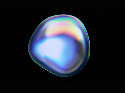 Iridescent bubble 3d abstract animation background blender branding bubble circle clean colorful cover design gradient identity iridescent loop render shape simple template