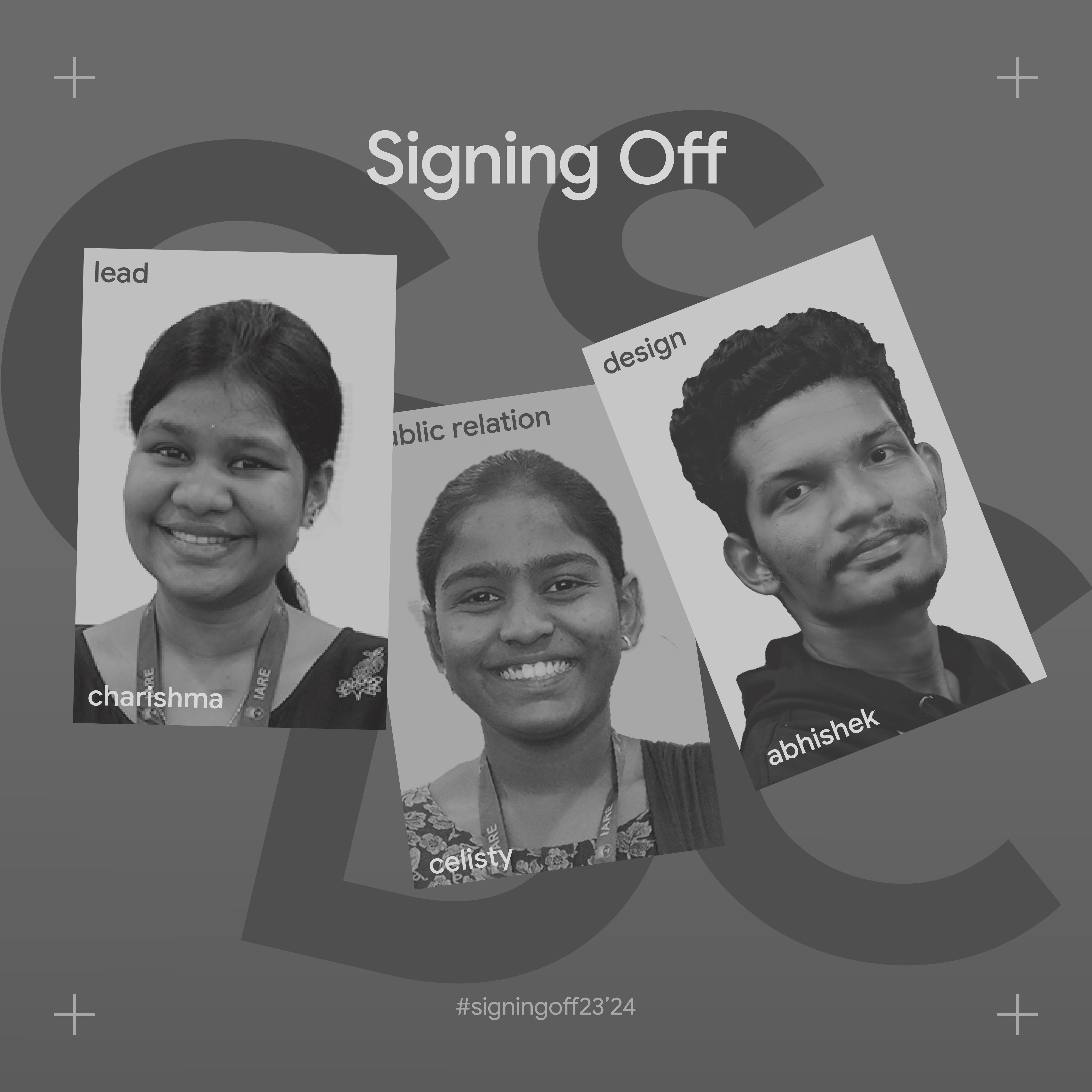 Signing off Poster in black and white communityempowerment endofanera endofjourney farewell2324 farewellgdsc gdsc2324 gdsccommunity gdscsigningoff goodbyegdsc innovationandgrowth innovationjourney newbeginnings reflectandcelebrate signingoff signingoffinstyle techcommunity techempowerment techforgood thankyouteam yearofinnovation