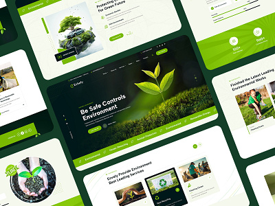 Ecology & Environmental Web Template agency website animal business website environmental figma template gardening green landing page renewable solar ui ui ux design web template website design wildlife