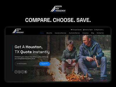 MRM - Modern Risk Management branding hero section mobile version ui uiux