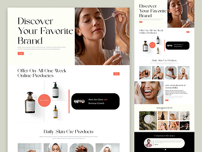 Bewty - Product Landing Page Header wellness products