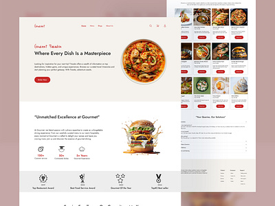 Gourmet - Restaurant Website Landing Page Design design food foodwebsite graphic design landing page landing page design onlinemenu restaurant restaurantbranding restaurantdesign ui ui design ux ui design visualdesign web design website design