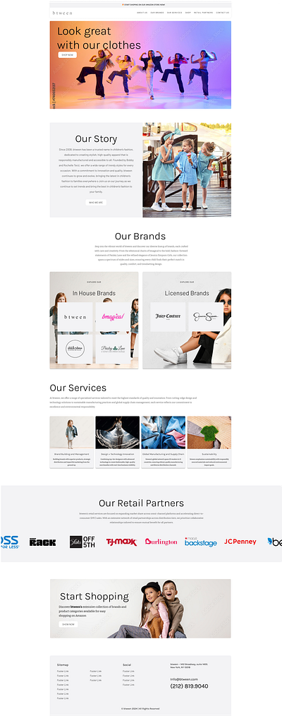 Kids Clothing Homepage design figma web design webflow