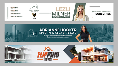 Real Estate Youtube Channel Banner Design banner real estate real estate banner realtor web banner youtube banner youtube thumbnails