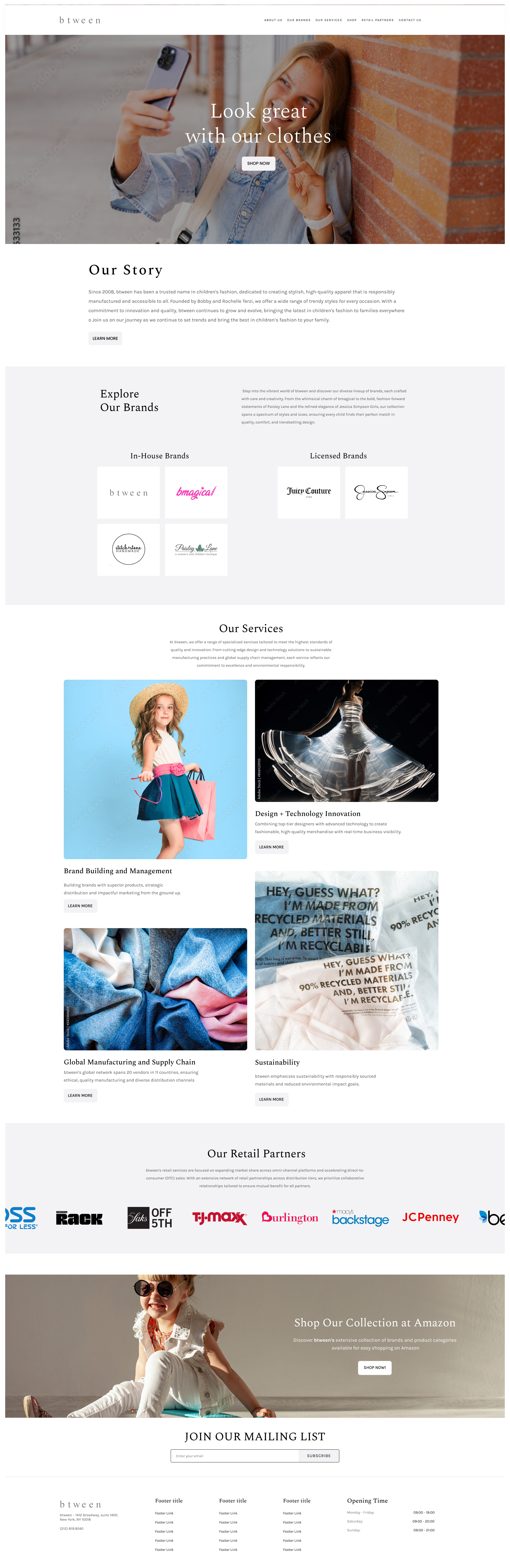 Kids Clothing Homepage V2 figma landing page ui web design webflow