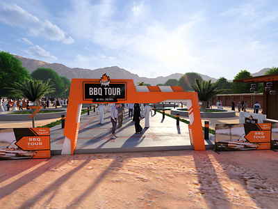 RIYADH BBQ TOUR EVENT 3d bbq booth branding design event exehibition exhibition expo exterior gate illustration tour ui السعودية تصميم حفلات شواء معارض