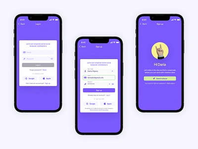 NOMADCOFFEE | Authorization Form for a mobile app app application authorization form authorization success colorful create account email iphone log in log in success mobile mobile app mobile application passwort sign up sign up success ui uiux username ux