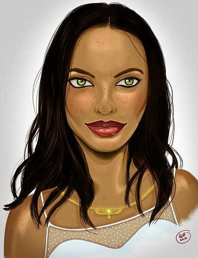 Portrait Study digital art face green illustration photoshop portrait woman