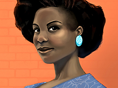 Hip & Sophisticated blue church girl digital art illustration orange photoshop portrait study