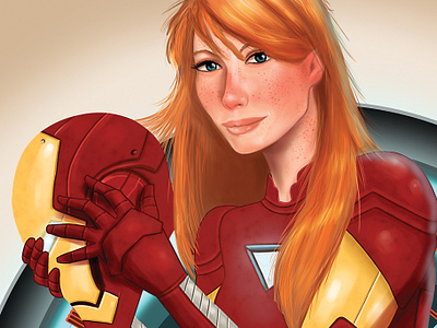 Pepper comics helmet illustration iron man marvel pepper pots photoshop tony stark