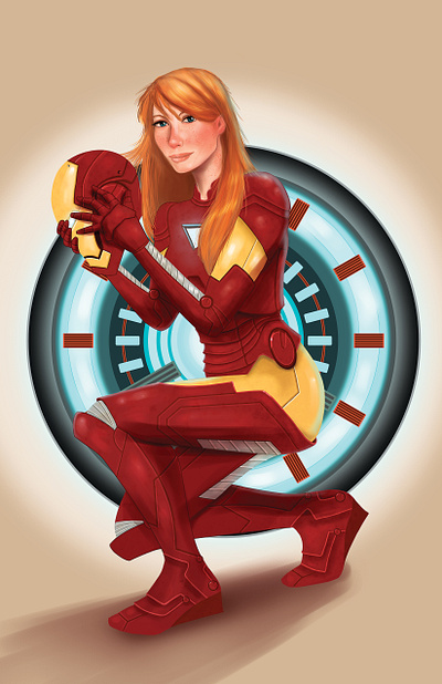 Pepper comics helmet illustration iron man marvel pepper pots photoshop tony stark