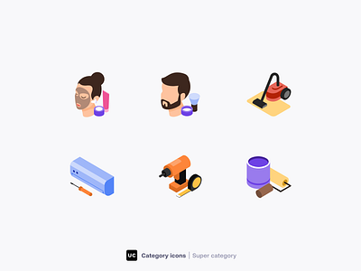 Urban Company category icons app design branding colours consumer service graphic design icon icondesign illustration isometric ui vector vectorart visualdesign