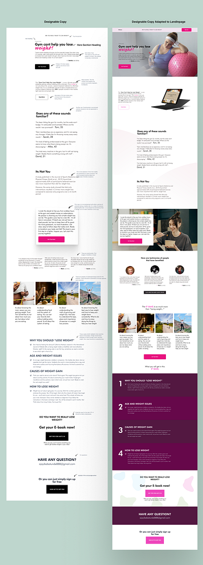 Copy and Finished Landing page advertisement copywriter copywriting landingpage product design