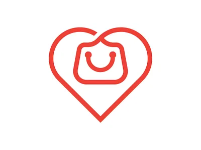 Simple Love Bag Logo art bag brand and identity care craft gift handmade heart logo logodesigner love luxury minimilist packaging premade logos present shop shopping store valentine